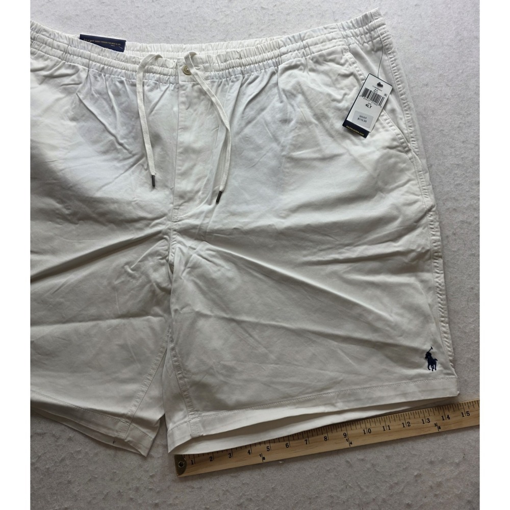 Polo Ralph Lauren 711644995022 Men's Ivory w Blue Pony Chino Shorts. NWTSize 4LT - Picture 5 of 9